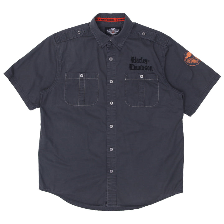 Mens Harley Davidson Motorclothes Embroidered Shirt