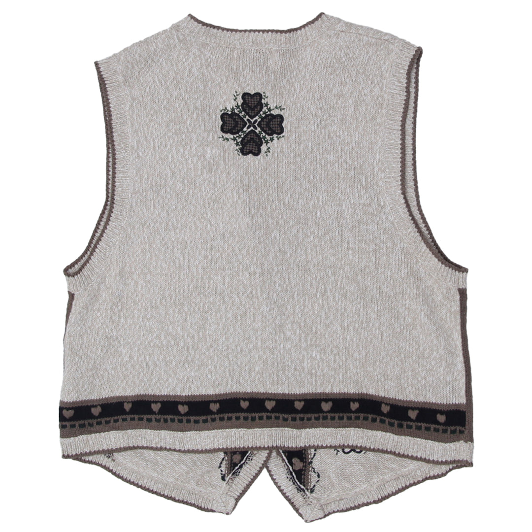 Vintage Christopher & Banks Hand Embroidered Knitted Vest Ladies