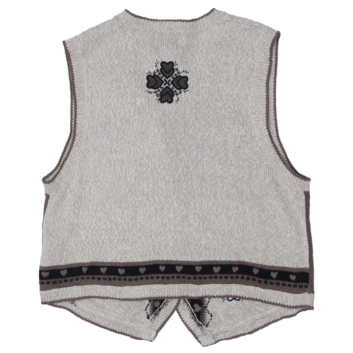 Vintage Christopher & Banks Hand Embroidered Knitted Vest Ladies