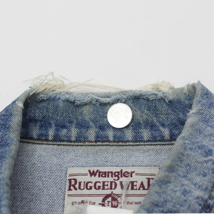 Vintage Wrangler Rugged Wear Denim Jacket Distressed