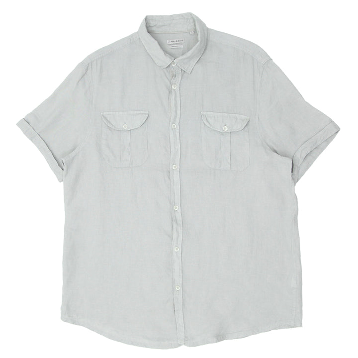 Mens J.Hart & Bros Regular Fit Short Sleeve Linen Shirt