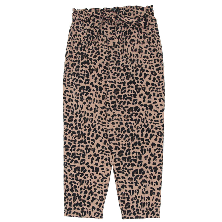 Ladies Animal Print Tie Belted Pants