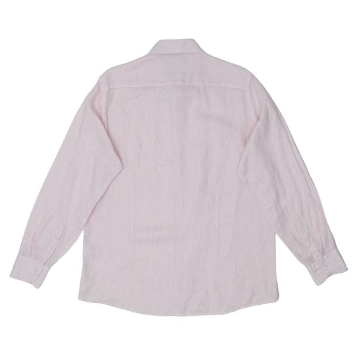 Mens Buger Long Sleeve Full Button Linen Shirt