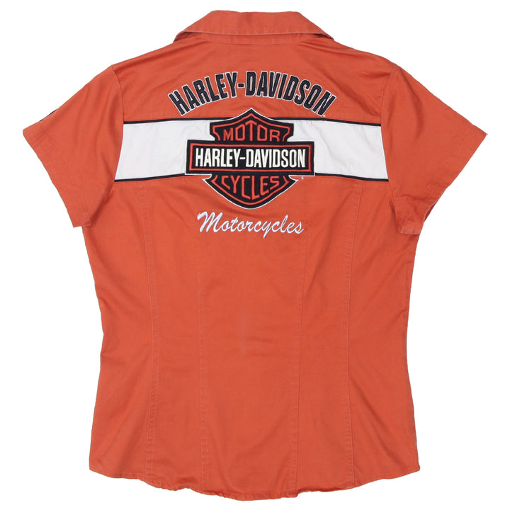 Ladies Harley Davidson Motrocycles Embroidered Zip Blouse/Shirt