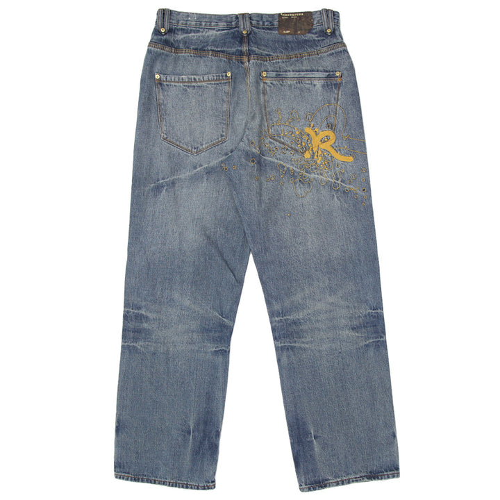 Mens Y2K Rocawear Embroidered Straight Jeans