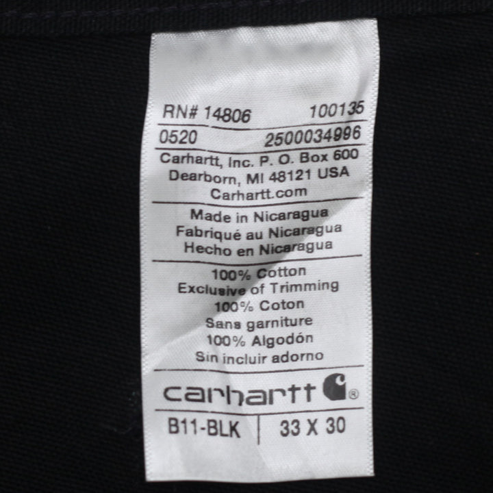 Mens Carhartt B11-BLK Loose Original Fit Carpenter Work Pants