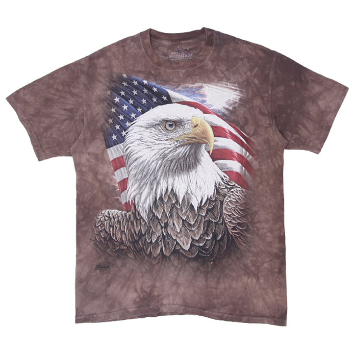 Mens The Mountain USA Flag Eagle Tie Dye T-Shirt