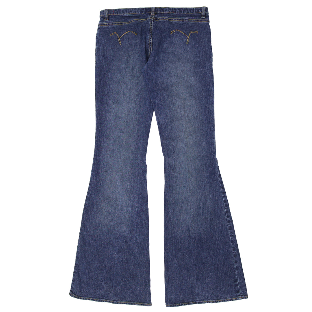 Y2K Indigo Red Low Rise Flare Jeans