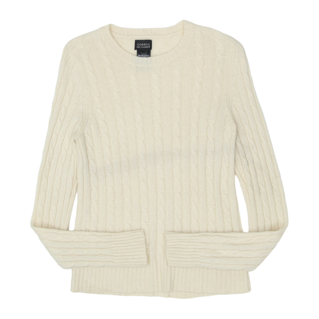 Ladies George Cable Knit 100 Cashmere Sweater