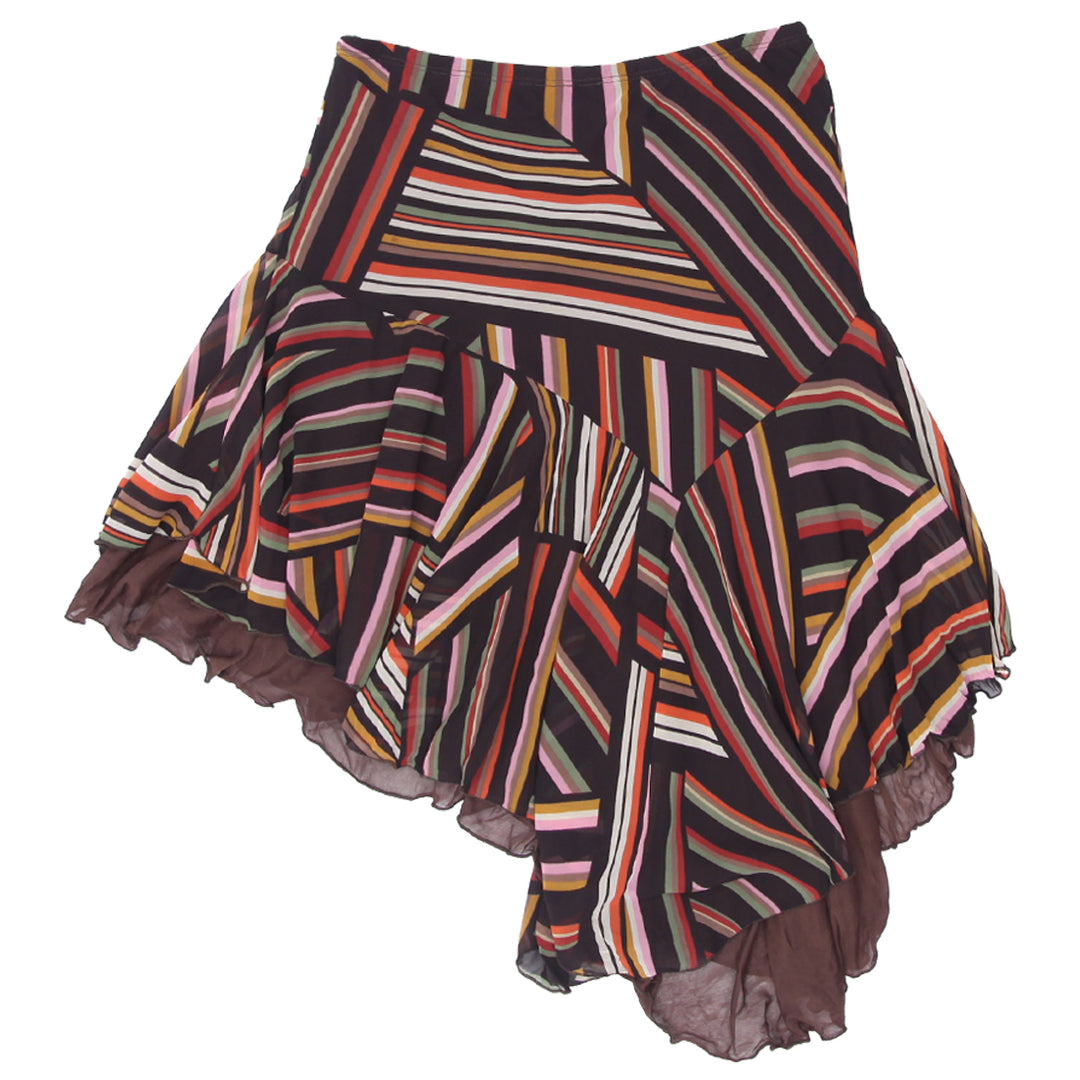 Y2K Asymmetrical Stripe Mini Skirt