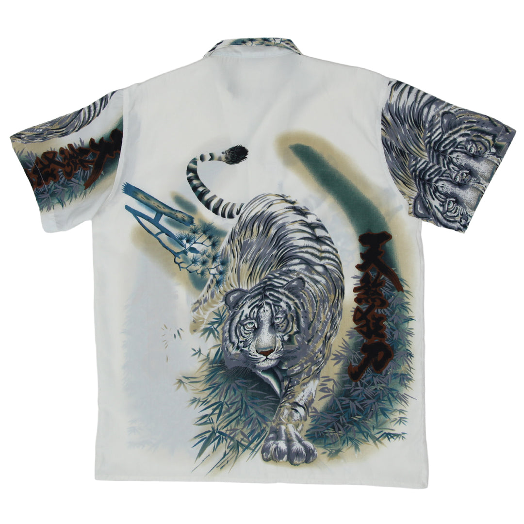 Mens White Tiger AOP Shirt