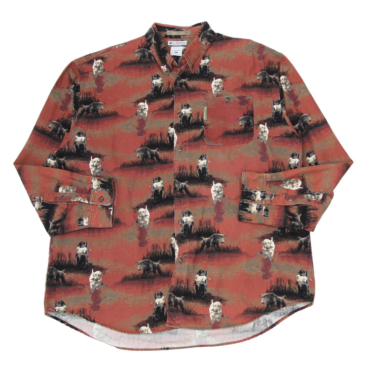 Mens Columbia River Lodge Hunting Dogs Long Sleeve Shirt