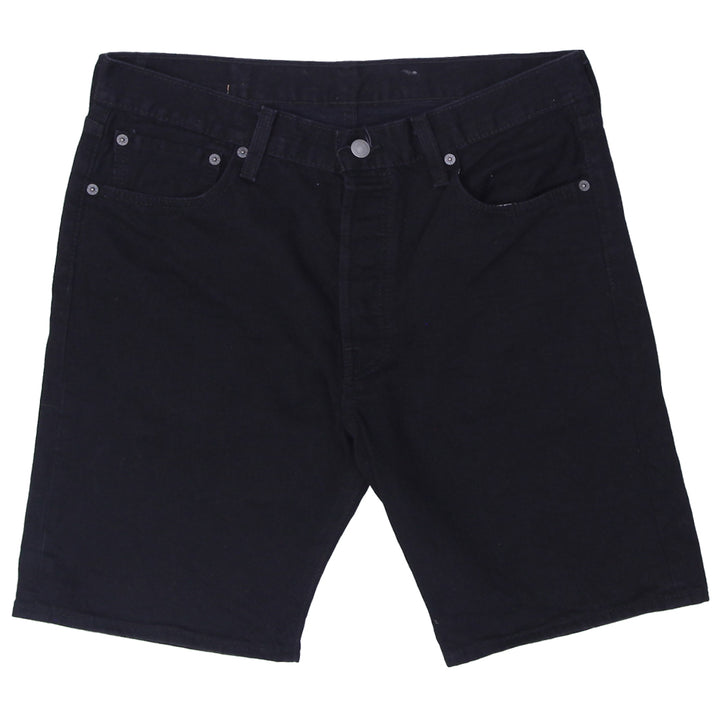 Mens Levi Strauss Button Fly Black Denim Shorts