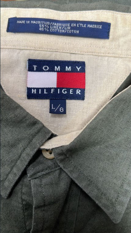 Vintage Tommy Cotton Long Sleeve Linen Shirt