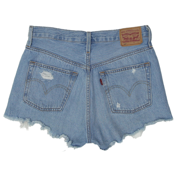 Ladies 501 Levis Ripped Denim Shorts