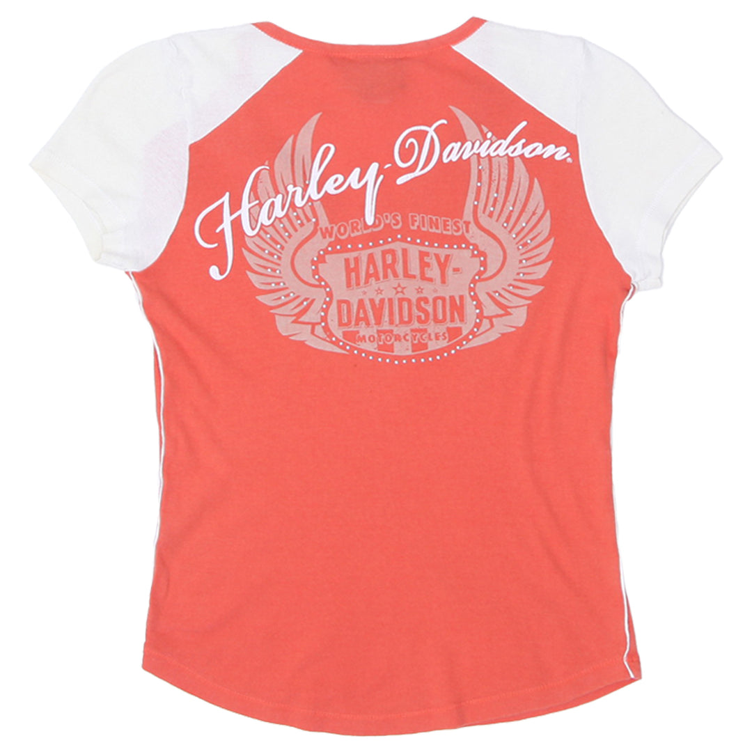 Ladies Harley Davidson Stud V-Neck T-Shirt