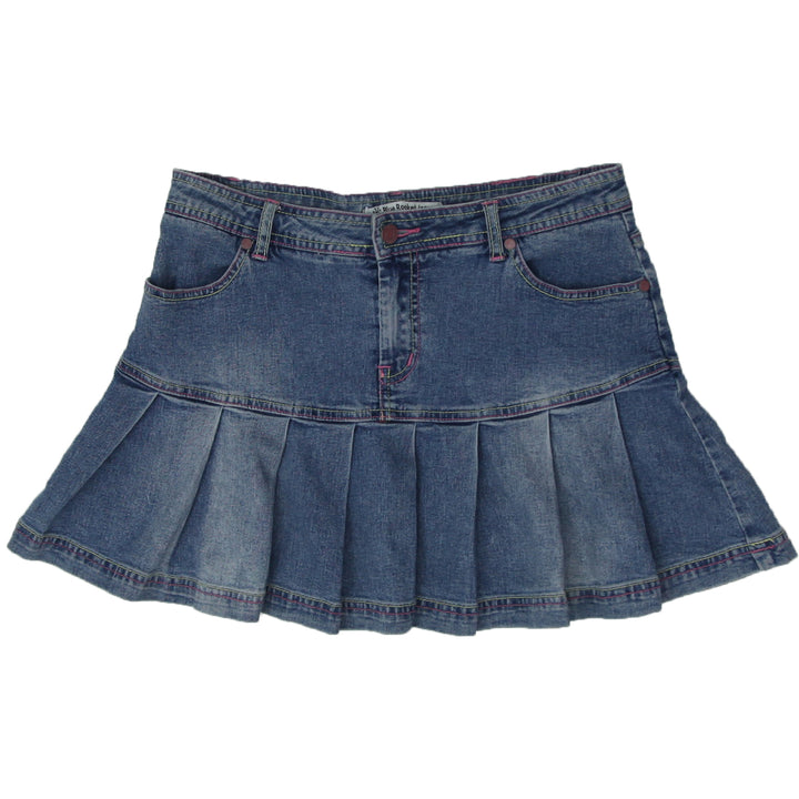 Y2K Pleated Denim Skirt