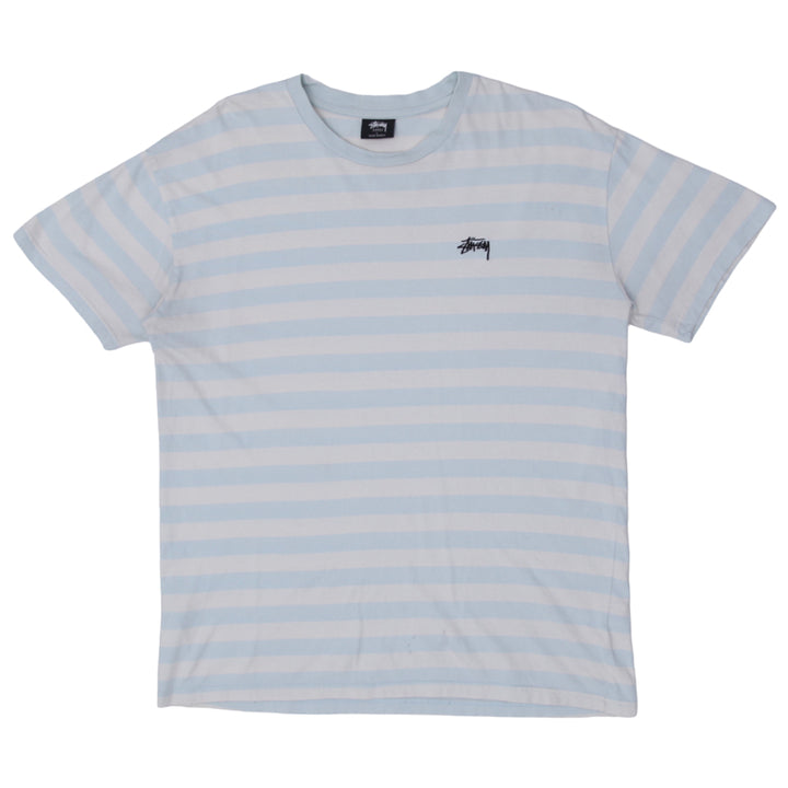 Mens Stussy Embroidred Stripe T-Shirt