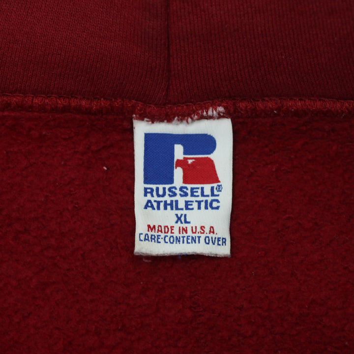 Vintage Russell Athetic Full Zip Hoodie Made In USA Red XL