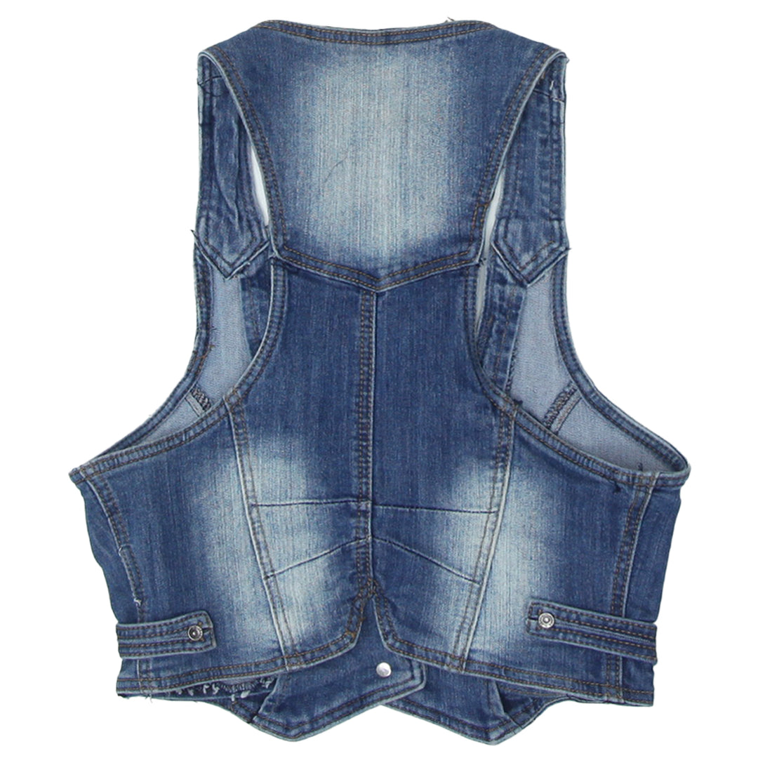 Y2K Denim Crop Vest Girls Youth