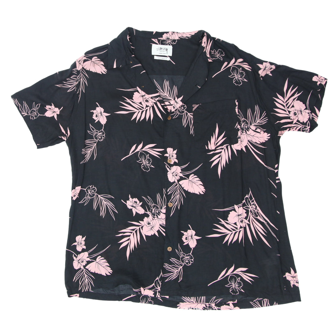 Mens Stussy Wear Floral Hawaiian Shirt