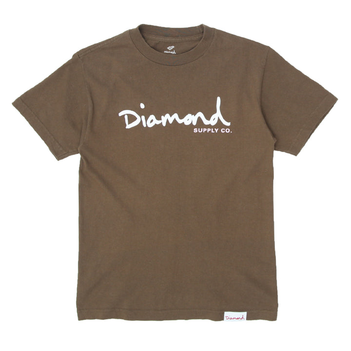 Mens Diamond Supply Brown Crewneck T-Shirt