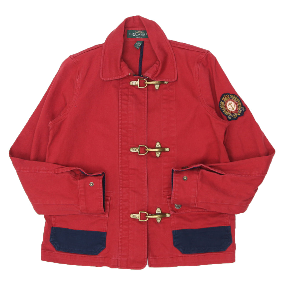 Vintage Ralph Lauren Full Zip Brass Closure Red Jacket Ladies