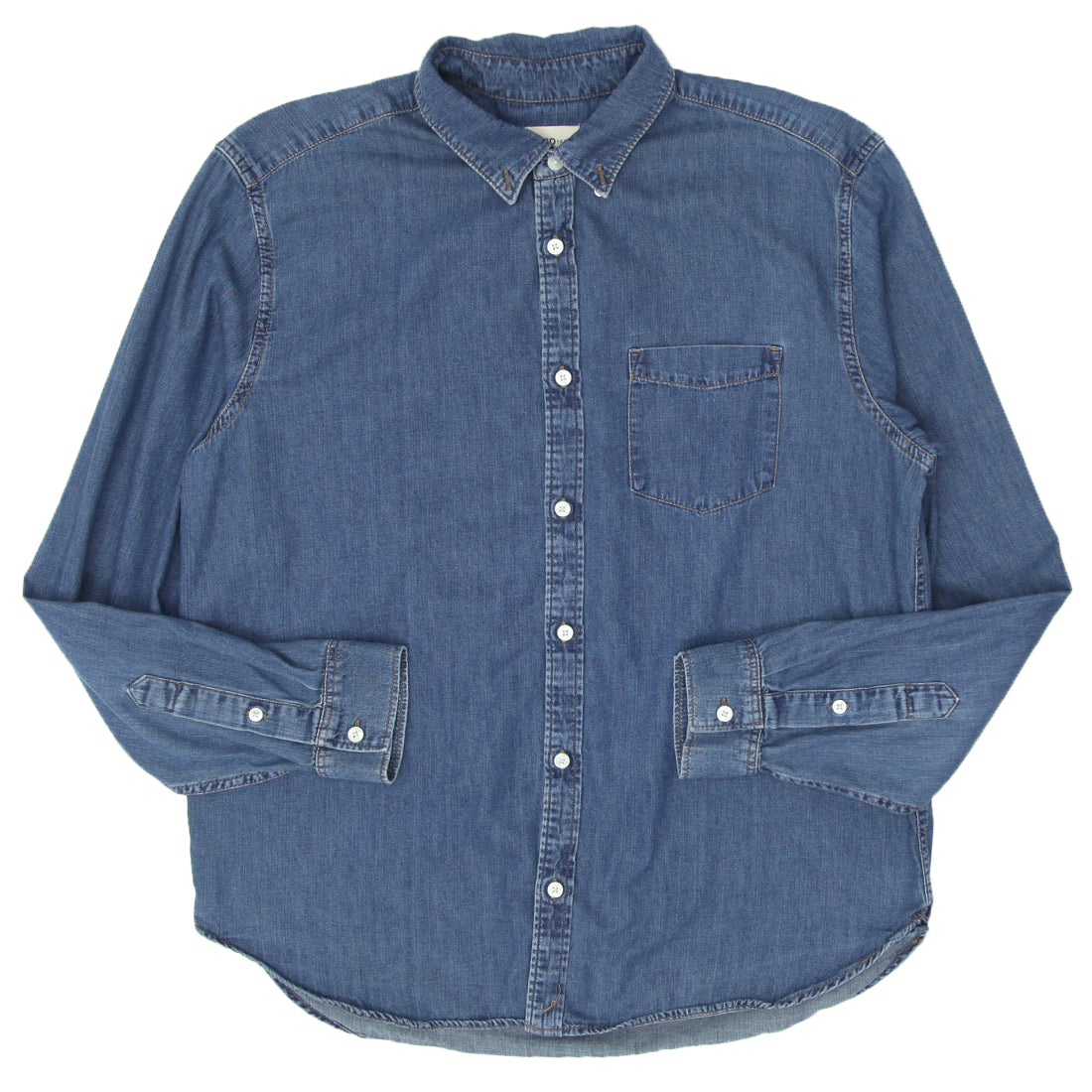 Mens long best sale sleeve denim shirt