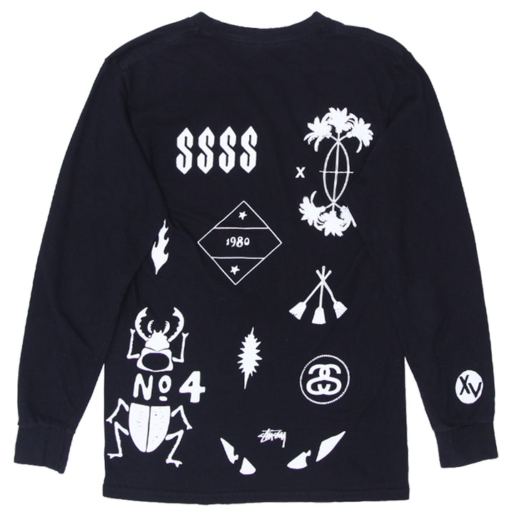 Mens Stussy Long Sleeve T-Shirt Black