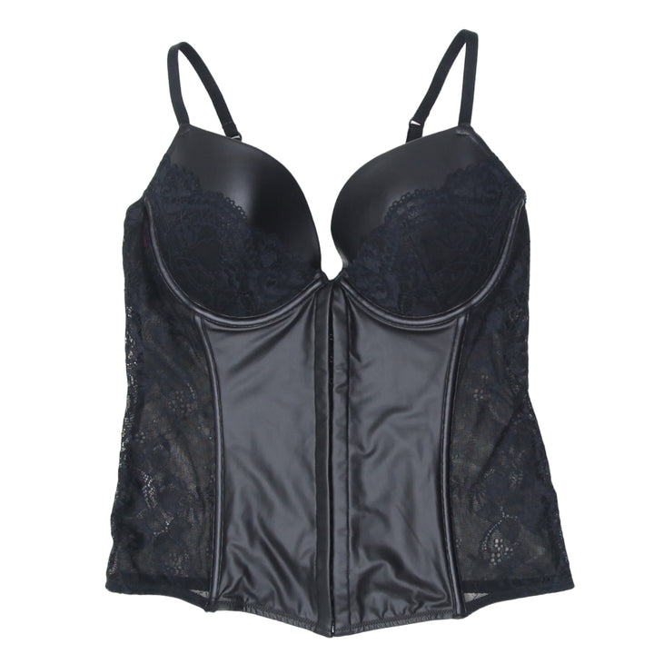 Ladies La Senza Lace & Leather Lace Up Corset