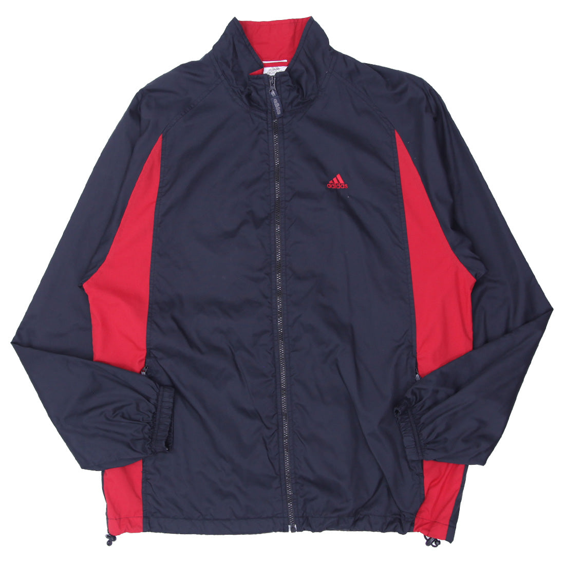Vintage Adidas Embroidered Red Black Full Zip Windbreaker Jacket