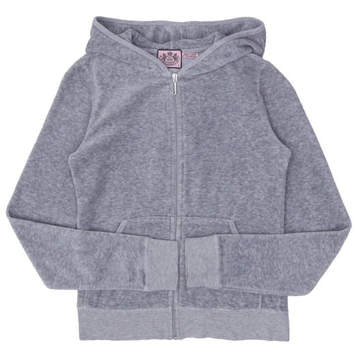 Y2K Juicy Couture Velour Track Hoodie Gray