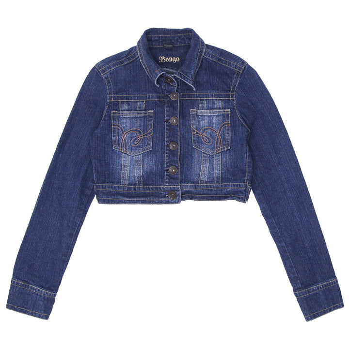 Y2K Bongo Crop Denim Jacket Youth Girls