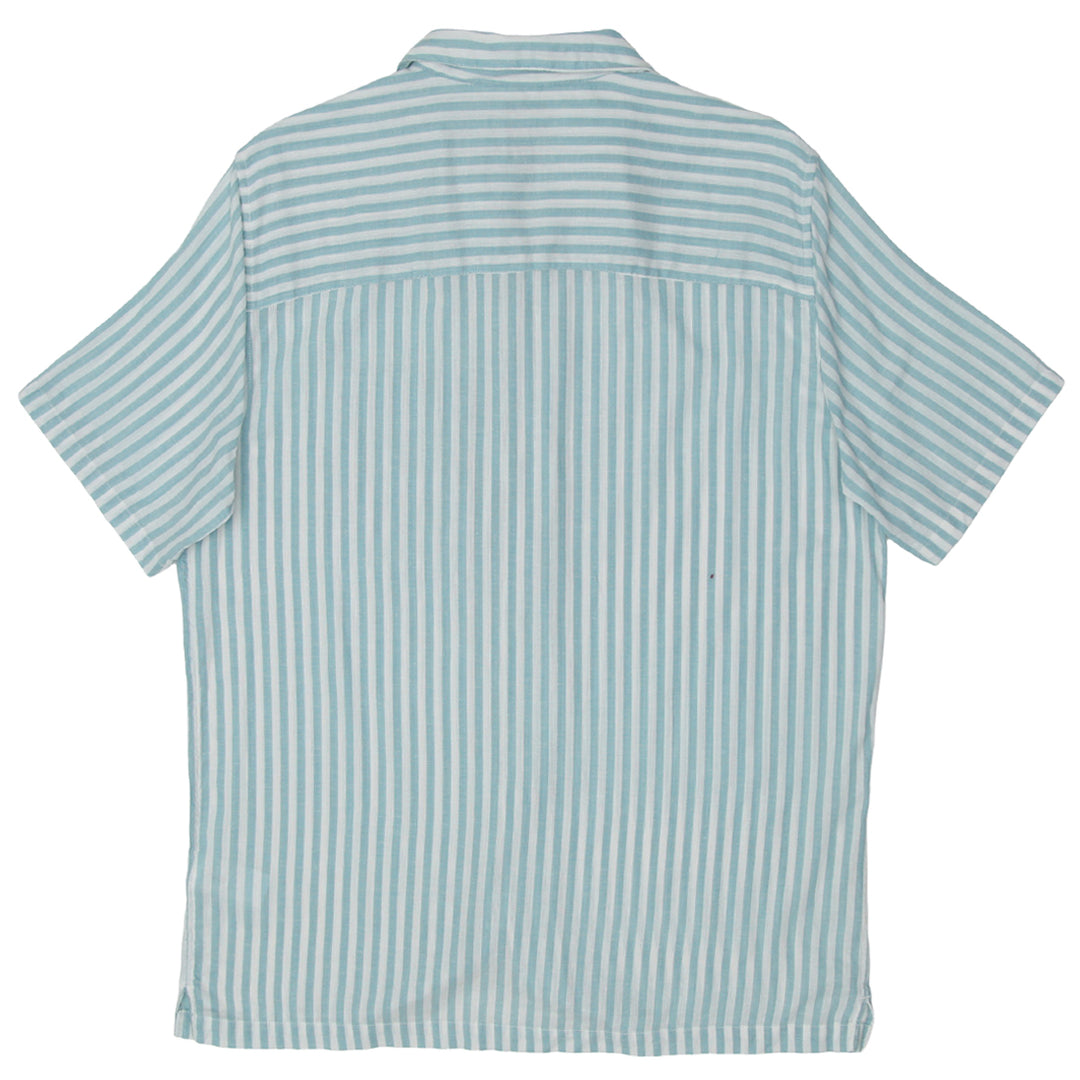 Mens Gap Made In Linen Striped Short Sleeve Shirt