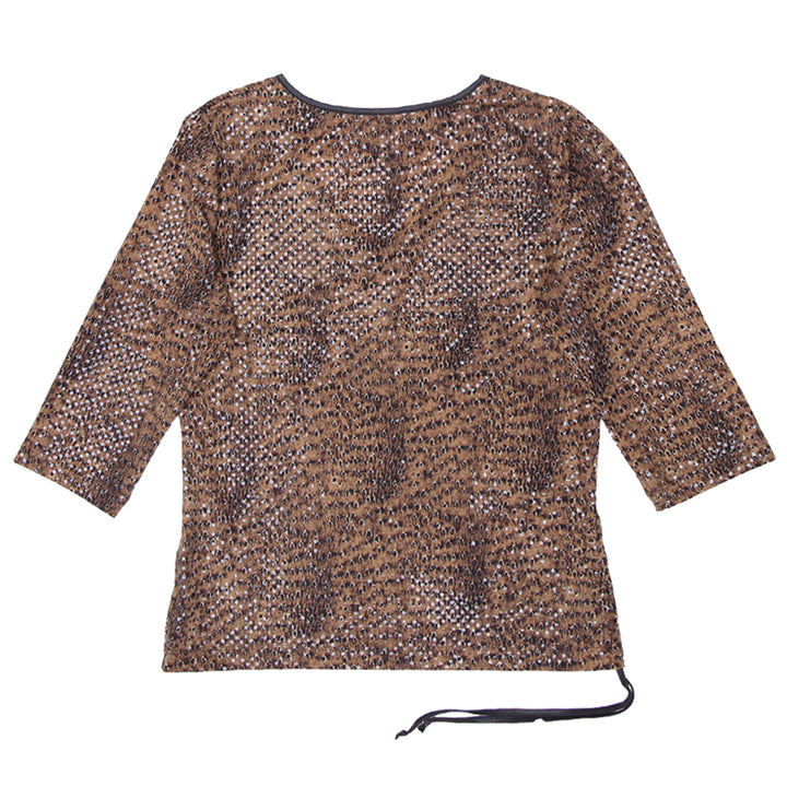 Y2K Optionelle Shiny Leopard Print Top