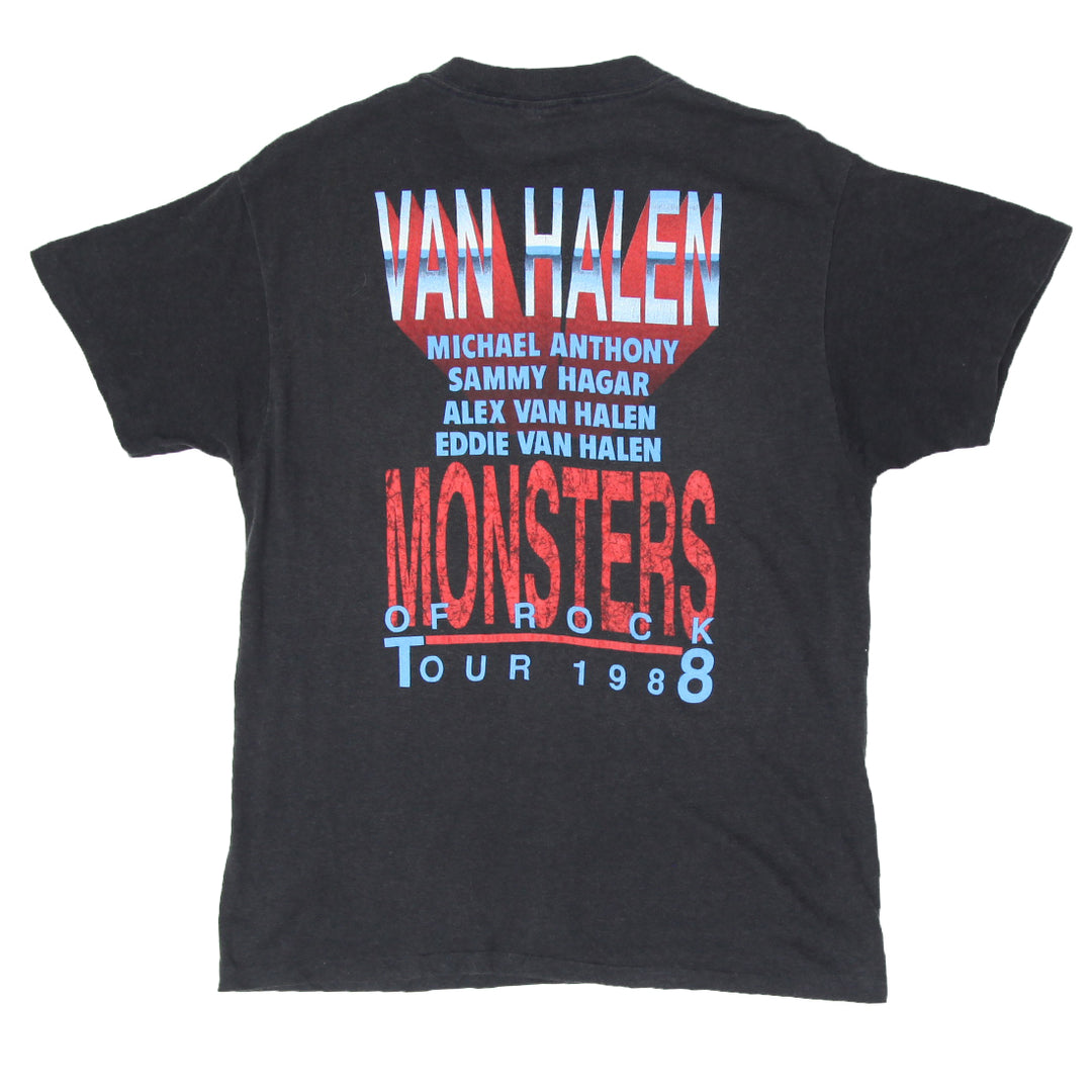 1988 Vintage Van Halen Monster Of Rock Tour T-Shirt S.Single Made In USA L