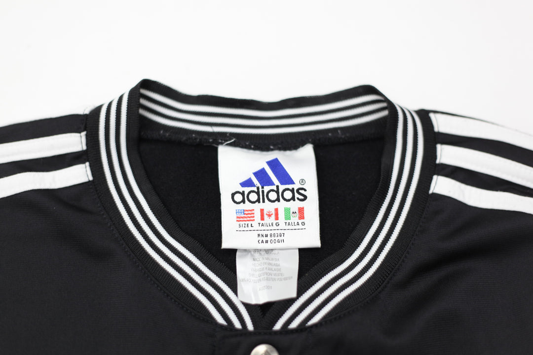 Vintage Adidas Snap Button White Stripes Shirt