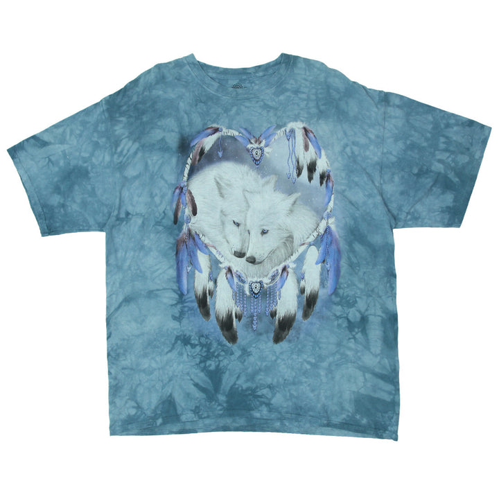 Mens The Mountain Dreamcatcher Wolf Tie Dye T-Shirt