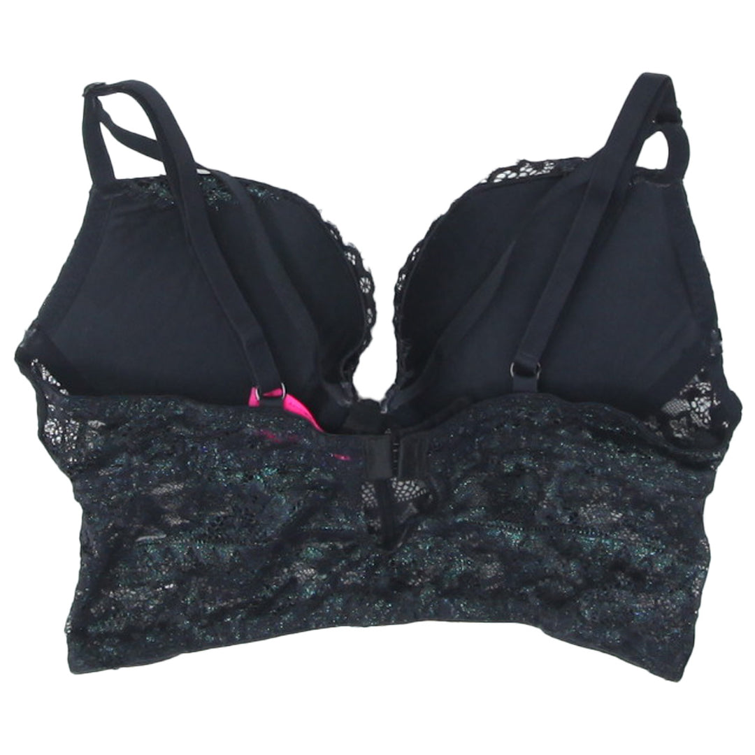 Ladies La Senza Black Metallic Push Up Bralette