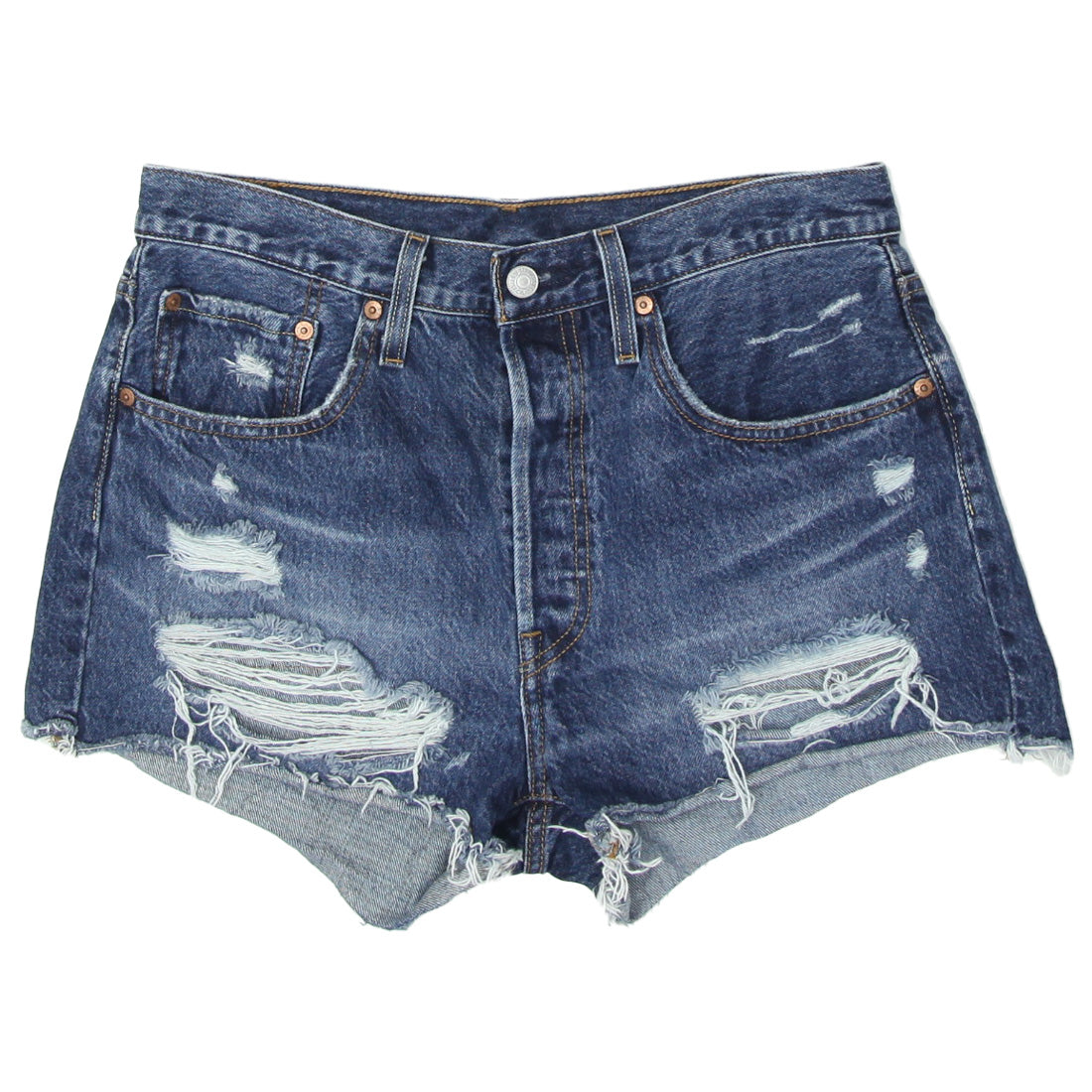 Ladies Levi s 501 Ripped Denim Shorts Fashion Rerun Vintage