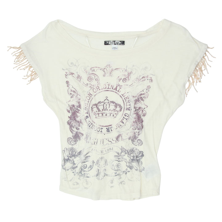 Y2K Guess Fringed Sleeve Top