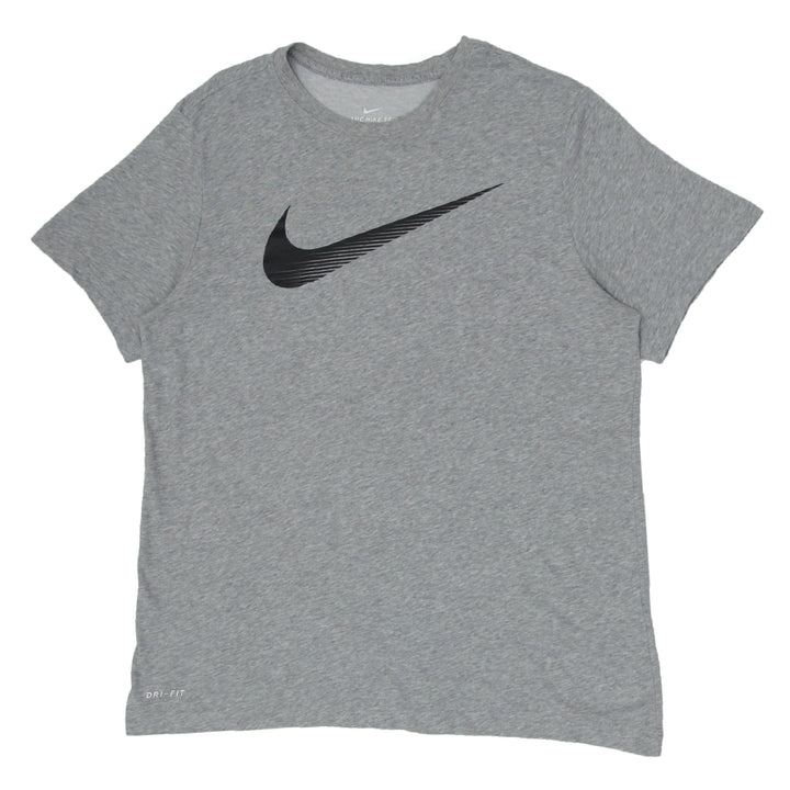 Mens Nike Swoosh Print Gray T-Shirt