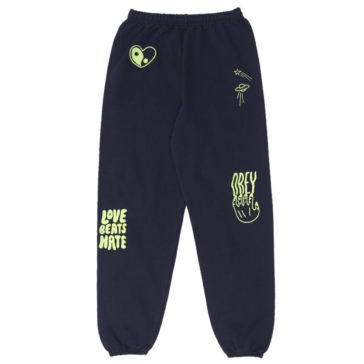 Mens Obey Worldwide Love Beats Hate Sweatpants Black