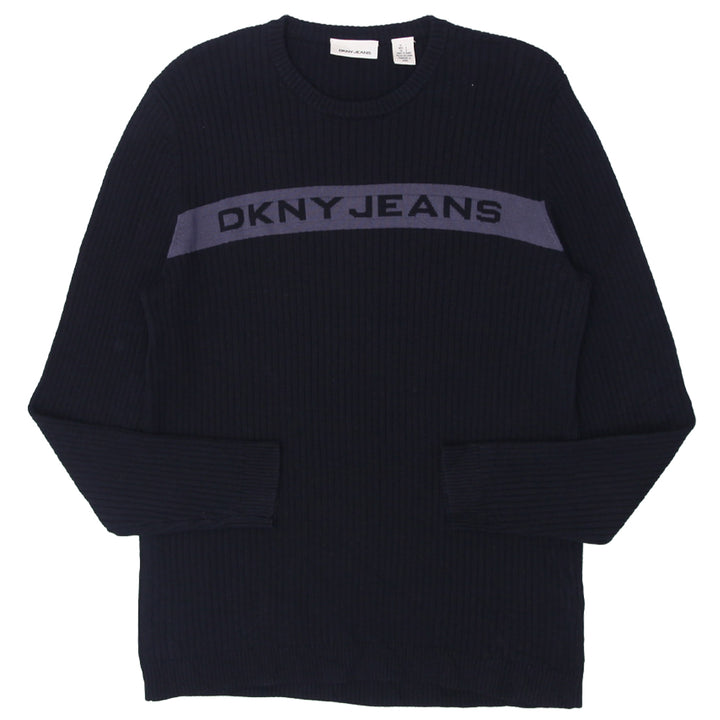 Mens DKNY Jeans Rib Knit Sweater Black