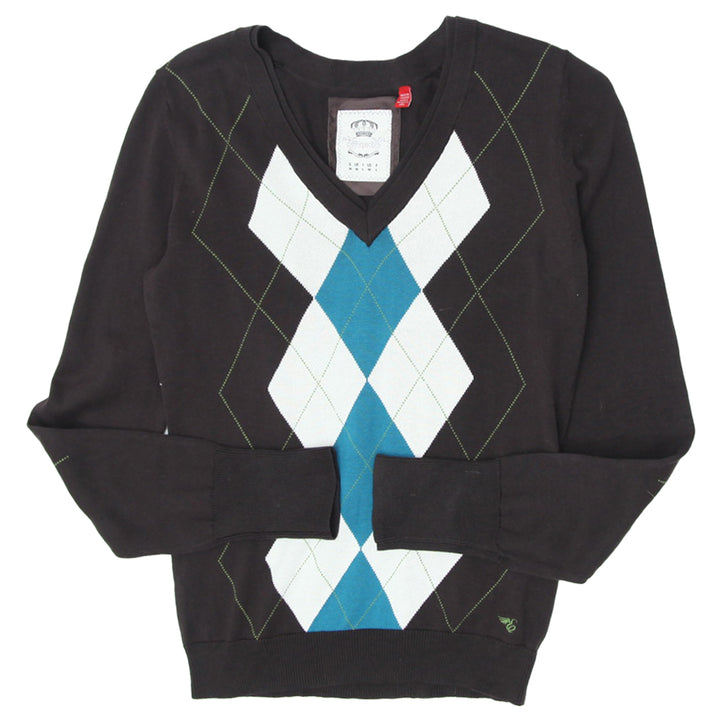 Ladies Esprit Argyle V-Neck Sweater