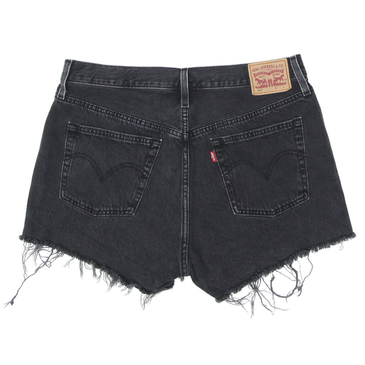 Ladies Levi Strauss 501 Ripped Black Denim Shorts