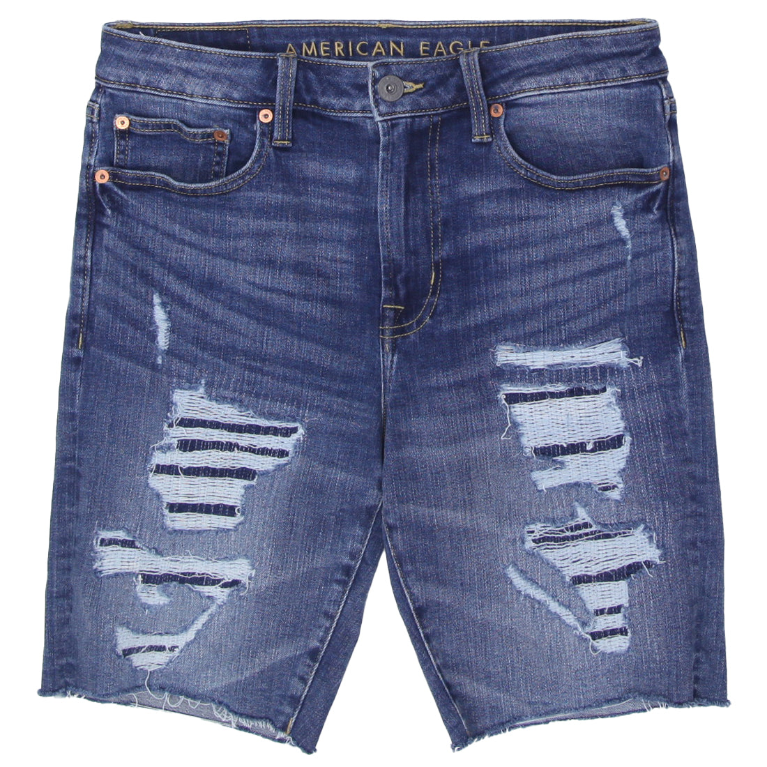 Mens American Eagle Ripped Denim Shorts Fashion Rerun Vintage
