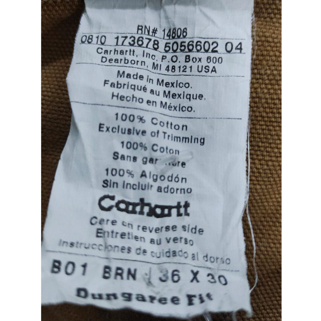 Mens Carhartt B01-BRN Dungaree Fit Double Knee Carpenter Work Pants