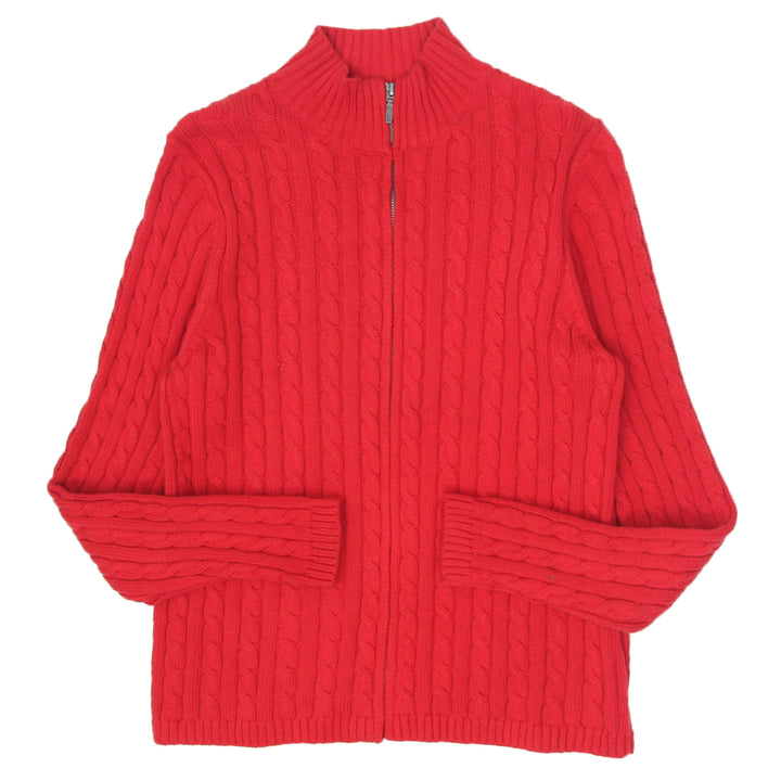 Ladies L.L.Beam Full Zip Cable Knit Sweater