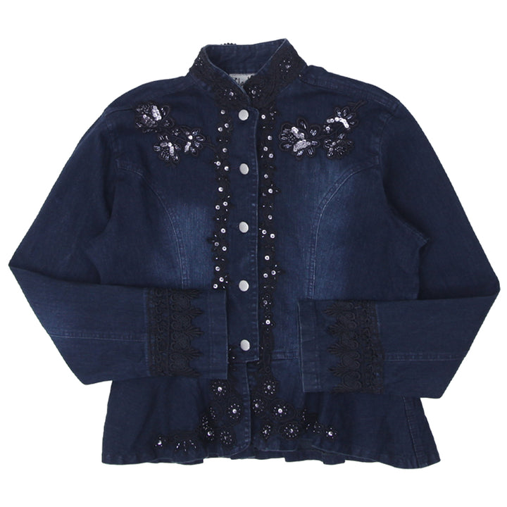 Y2K Denim Lace & Sequins Detailed Jacket